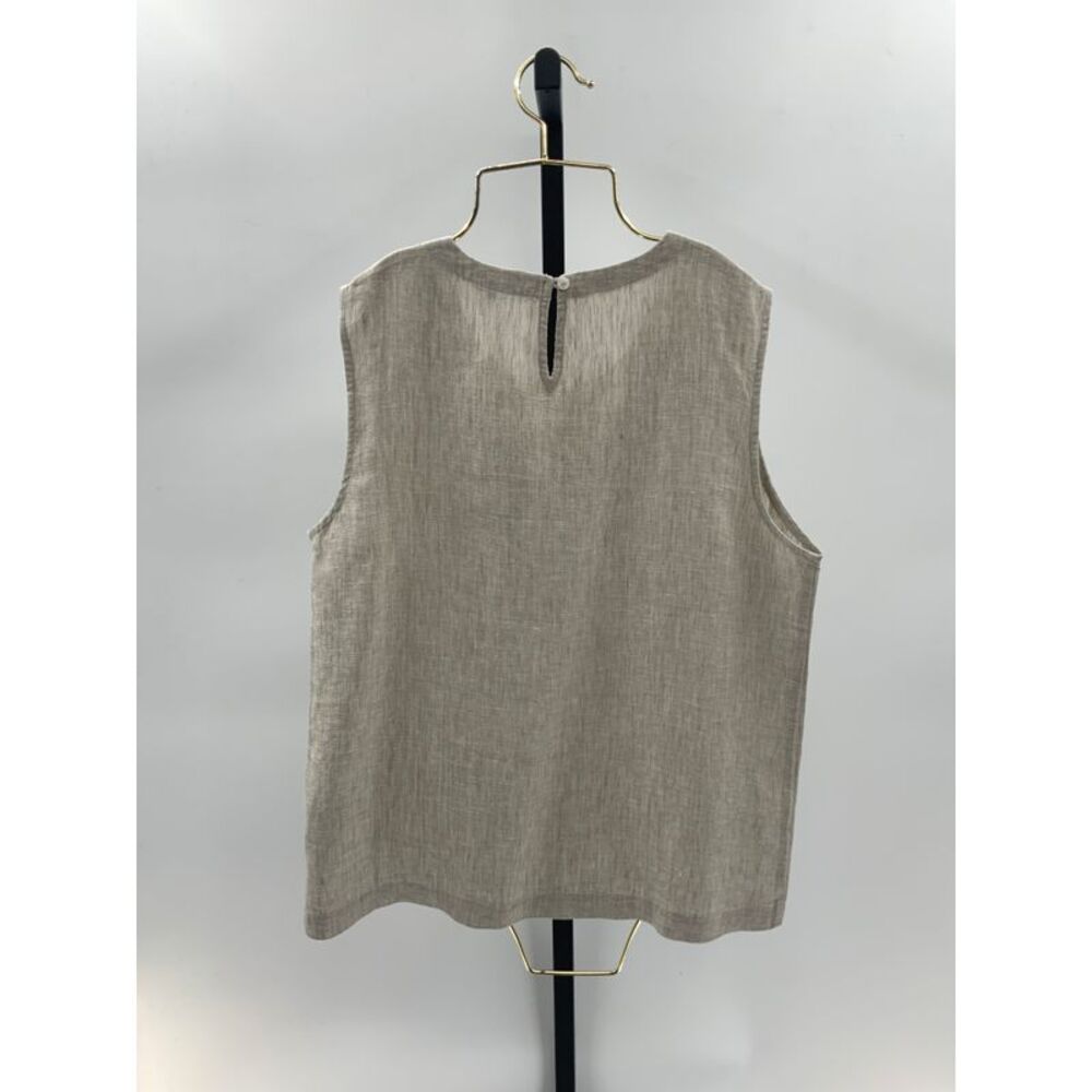 Quince Women's 100% European Linen Tank Flax Sleeveless Top M - Picture 3 of 5
